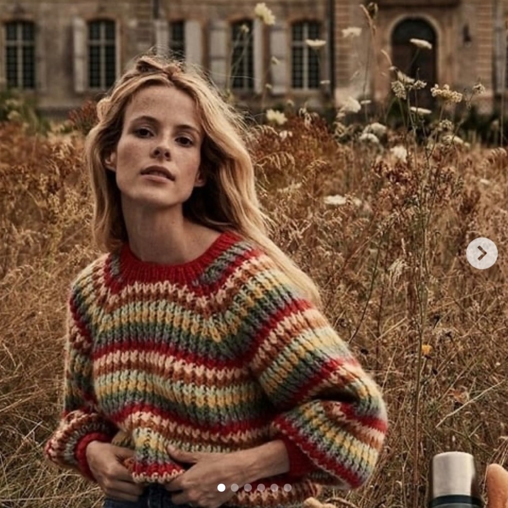 Doen Field Sweater in Rainbow Stripe